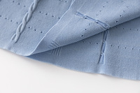 Robe longue en maille boutonnée à col rond et manches courtes, style français estival, simple, respirante, taille naturelle, coupe trapèze