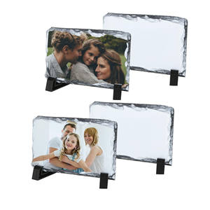 Plaques de photos rectangulaires en ardoise polie, vierges pour sublimation, personnalisables avec logo et taille, style 'Love', pour cadeaux de mariage, vente en gros - Product Image 1