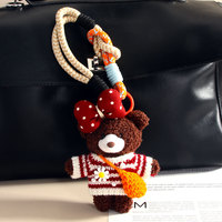 Pendentif Ours en Coton Fait Main, Petit Cadeau, Breloque pour Sac, Porte-clés Peluche, Jouet Poupée, Vente en Gros pour Couples, Cadeaux Promotionnels