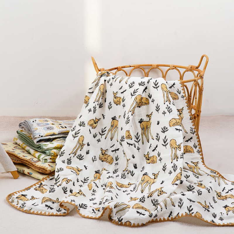 Kids Blanket Bear Embroidery Kids Sleeping