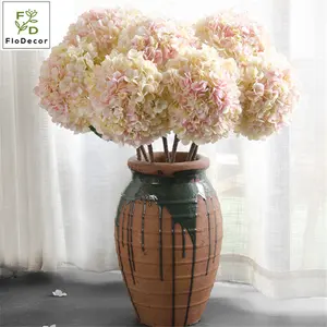High Quality Wholesale Wedding Artificial Big Hydrangea Flower Silk Table Center Pieces Decoration Pink White Blue 3D