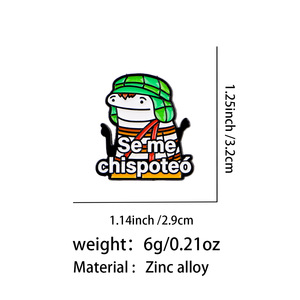 Divertido Broche de Esmalte de Cocodrilo con Humor Español, Novedoso y Lindo, con Diseño de Meme 'Se Me Chispoteo', con Sombrero Verde y Bufanda Roja - Product Image 6