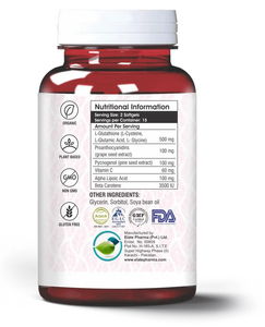 Capsules de vitamines L-Glutathion en gélules molles |   Complément alimentaire antioxydant pour la peau et les cheveux, pour adultes - Product Image 3