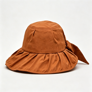 Sombrero de Sol Unisex de Ala Ancha, Plegable, con Protección UV, con Lazo, Color Marrón, con Volantes, para Viajes, Pesca, Playa, Verano - Product Image 3