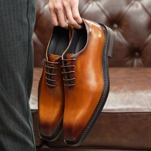 Luxury Classic Casual Genuine Leather <b>Pointed</b> Toe Lace-Up Business Men's Formal Dress Shoes High-End Feel Polished - Product Image 3