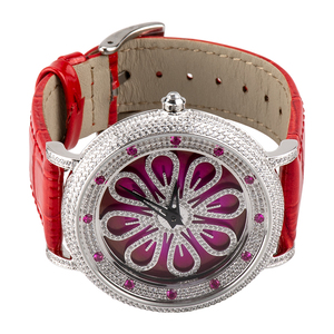 Reloj de Pareja con Esfera Giratoria de Diamantes Good Fortune, Resistente al Agua 30M, Ronda 762, Cuarzo, Cristal de Zafiro, Correa de Cuero - Product Image 3