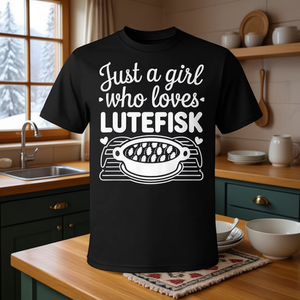เพียงแค่ผู้หญิงที่รัก lutefisk เสื้อยืด unisex ขนาดผู้ใหญ่ S M L XL XXL - Product Image 3