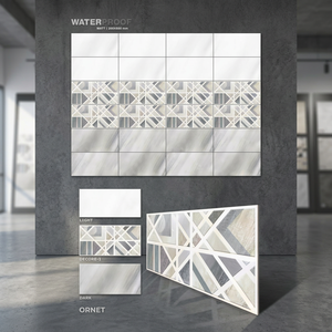 Carrelage en céramique porcelaine 300x600mm de haute qualité, finition mate, design gris Momento, 12x24, pour intérieur, salle de bain, moulures, extérieur, mur, émaillé - Product Image 3