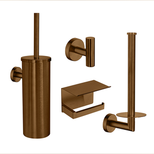 Juego de portaescobillas de baño para montaje en pared de Hotel, cepillo de limpieza de acero inoxidable para el hogar con soporte de papel tisú para Baño - Product Image 2