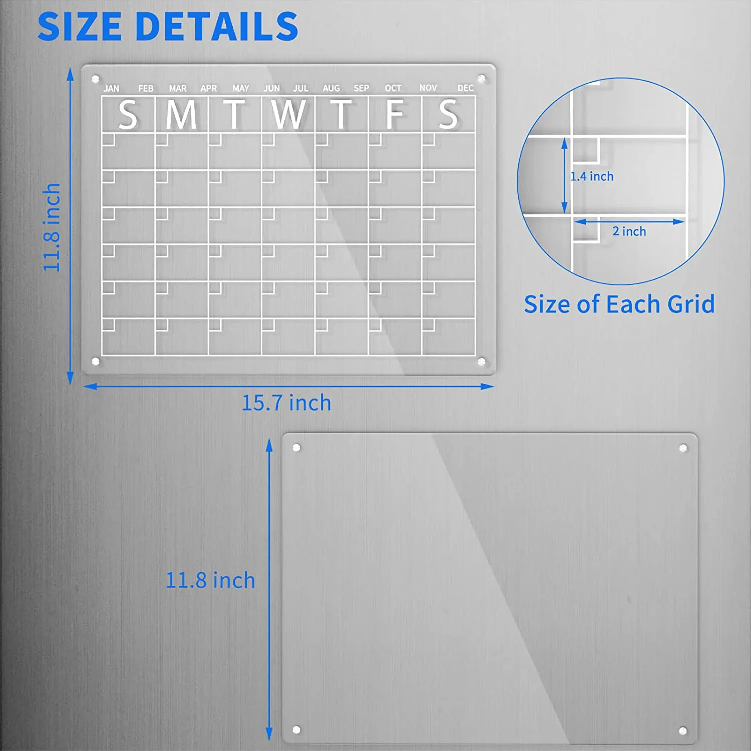 Custom Printing Clear Magnetic Acrylic Wall Calendar Board Magnetic Dry Erase Board for Fridge