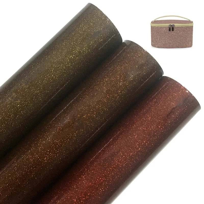 1.3mm PU shiny glitter faux leather sheets PU Synthetic Leather for Make-up cosmetic jewelry Boxes Packaging