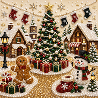 Kit de Peinture DIY Thème Noël en ABS, Décoration Créative Faite à la Main pour la Maison, Ensemble Artistique de Bureau avec Cadre, Fourniture en Gros