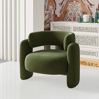 Fauteuil de salon moderne de luxe, en tissu velours, meubles de détente design pour la maison, la chambre ou l'appartement