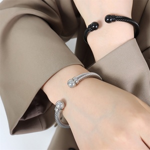 Popular Simple Fashion Unisex Jewelry Non Tarnish Stainless Steel <b>Adjustable</b> Bangle <b>Bracelet</b> - Product Image 5