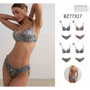 Maillot de bain une pièce grande taille HDJ, effet ventre plat, décolleté plongeant, imprimé animal, pour femme BZ77317 - Product Image 1