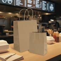 Sac en papier brun biodégradable personnalisé, écologique et recyclable pour la restauration rapide, l'emballage de chaussures, impression personnalisée