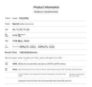 Réservoir d'huile portable en alliage d'aluminium argenté/bleu TOOPRE <span class=keywords><strong>pour</strong></span> vélos de montagne, outil de remplissage de réservoir d'huile de frein à disque <span class=keywords><strong>pour</strong></span> l'extérieur - Product Image 3