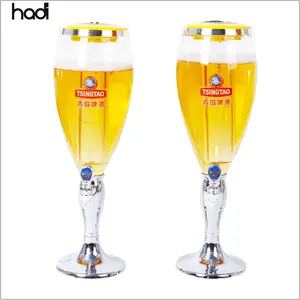 Haute Qualité 3L Portable Argent Corona LED Table Top Distributeur De Bière Tour Parties Élément De Glace En Plastique Durable