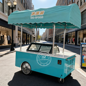Chariot à glaces mobile avec vitrine congélateur, chariot à gelato <span class=keywords><strong>pour</strong></span> la vente de nourriture de rue, chariot commercial <span class=keywords><strong>pour</strong></span> la vente de bâtonnets glacés - Product Image 2