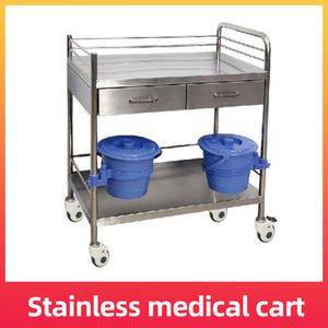 Ziekenhuis Roestvrij Staal Met Twee Lade Medische <span class=keywords><strong>Instrument</strong></span> Trolley, Verpleging Roestvrijstalen Trolley - Product Image 5
