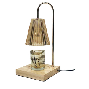 Modern Glass Base Table Lamp with Gold Metal Cone Shade LED Warm Light E27 Bulb Flexible Neck <b>AC</b> for Bedroom Decor - Product Image 1