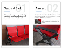 Chaises d'attente professionnelles modernes à deux places en cuir PU, durables, avec accoudoirs et pieds en alliage d'aluminium pour aéroport, banque, hôpital, lieux publics