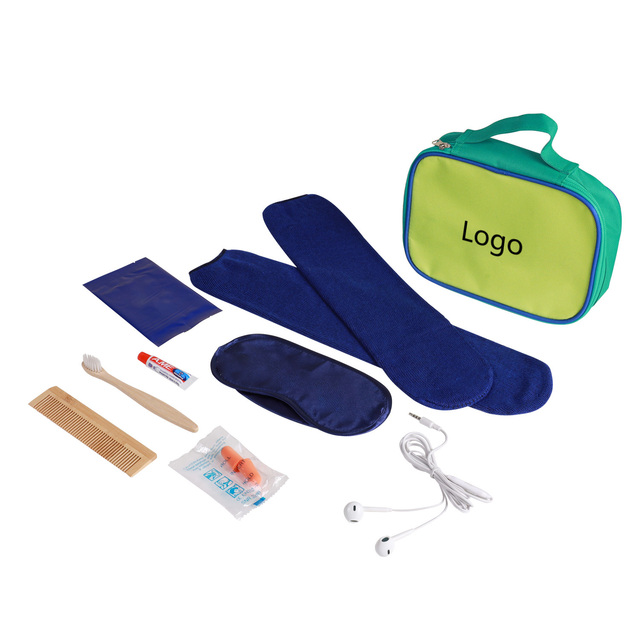 Custom Dental Polyester Airline Overnight Hotel Amenity Travel Kit