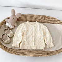 Engepapa – Nouvelle collection printemps-automne : Cardigan en tricot ajouré pour bébés filles, veste en coton pour enfants, vêtements doux pour enfants