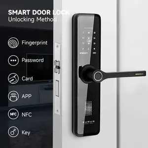 قفل للفنادق ببطاقة ذكية ، بأسعار معقولة ، من أفضل أنواع NFC ، يعمل ببصمة الإصبع ، لاسلكي ، قفل باب للمنزل الذكي ، مناسب للعمل