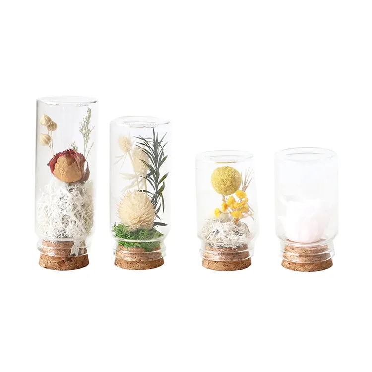 Flores secas personalizadas, jarra de vidro de cera de soja em jar, garrafa de flores de luxo, decoração caseira, presente de natal, dia dos namorados