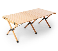 Table de Camping en bois de pin Table de rouleau d'oeufs Portable pliable en plein air