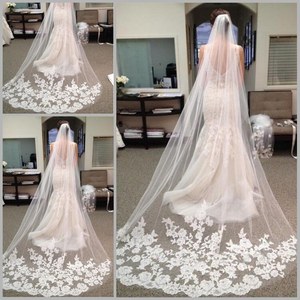 Accessoires de mariage : Voile de mariée 3M avec peigne, bordure en dentelle, style cathédrale, voiles de mariée longs - Product Image 5