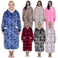 Peignoir de Nuit en Polaire d'Agneau Épaisse et Chaude, en Polyester, à Capuche, 350 g/m², Personnalisable, pour l'Hiver, Idéal pour le Commerce International