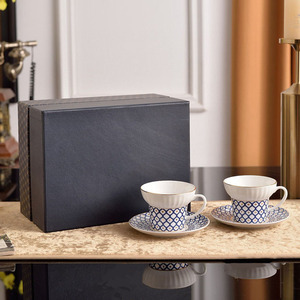 Factory Wholesale Modern Luxury Afternoon <b>Tea</b> <b>Set</b> Gold Line Ceramic Coffee Cup and Saucer with Gift Box - Product Image 2