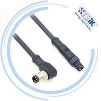 Conector M8 a Cable adaptador USB una codificación 4 5 8 polos Extensión Cordset IP67 Arnés de cable de doble extremo