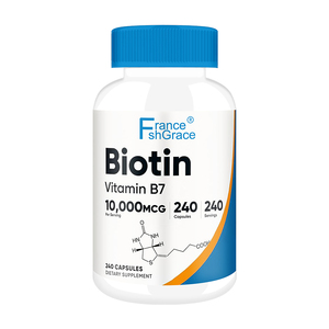 Biotina Vitamina B7 Cápsulas 240 Cápsulas Apoya la salud de la piel y las uñas para hombres y mujeres Biotina orgánica Vitamina B7 Extractos de plantas - Product Image 4