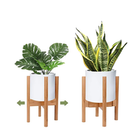 Support de pot de fleurs en bambou, étagère extensible, écologique, intérieur/extérieur