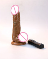 Télécommande à pulvérisation d'eau avec ventouse puissante, mains libres, en silicone, grand godemichet réaliste et épais pour femmes, stimulation du point G