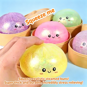 ของเล่นบีบกวนรูปซาลาเปาเคลือบกลิตเตอร์น่ารัก บีบแล้วคืนรูปช้าๆ บรรเทาความเครียด สำหรับเด็กและผู้ใหญ่ ของเล่นบีบคลายกังวล - Product Image 3