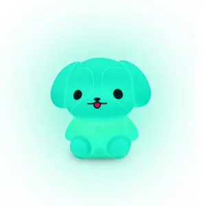 Puppy Dog Cute Shape Customization Luces Nocturnas Cartoon Portable Touch Control Silicone Baby Lamp Kids Night Lights For Sell