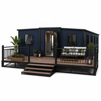 Maison préfabriquée modulaire de haute qualité avec terrasse extérieure, finition bois, type conteneur, idéale pour jardin, café, complexe hôtelier et maison d'hôtes