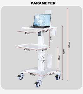 Chariot médical <span class=keywords><strong>mobile</strong></span> dentaire professionnel, base stable en forme de X, hauteur réglable, roues silencieuses, compatibilité universelle avec les scanners - Product Image 6