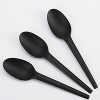 Soins de la peau prix élimination distributeurs Scoop coloré élégant luxe noir couteaux fabricant tasses jetable personnalisé cuillère en plastique