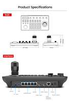 Contrôleur de joystick PTZ pour vidéoconférence et diffusion en direct, écran tactile avec décodage couleur et écran LCD avec image HD