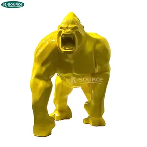 Benutzer definierte Fiberglas Tiers kulptur lebensgroße Harz Gorilla King Kong Statue