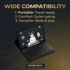 Custodia con Tastiera Wireless <span class=keywords><strong>2</strong></span>-in-1 per <span class=keywords><strong>Tablet</strong></span> <span class=keywords><strong>Samsung</strong></span> <span class=keywords><strong>Galaxy</strong></span> Tab A11 / A9 Plus 11 Pollici, Cover Sottile Folio con Porta Penna - Product Image 3