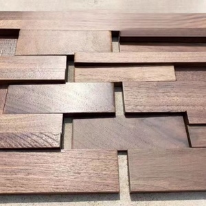 Moderno noce nero piccoli <span class=keywords><strong>pannelli</strong></span> quadrati in <span class=keywords><strong>legno</strong></span> massello divano decorazione parete 3D mosaico strisce <span class=keywords><strong>di</strong></span> <span class=keywords><strong>legno</strong></span> modanature pannello del soffitto - Product Image 5