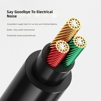 Câble Répartiteur Audio 3,5 mm Double RCA Plaqué Or, Blindé Tressé, Gaine PVC, Cuivre Sans Oxygène pour Connecter Haut-parleurs et Microphones