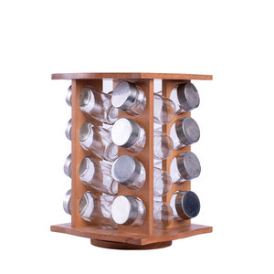 Juego de 16 Especieros de Madera de Haya de Primera Calidad con Soporte, Organizador de Cocina OEM ODM al por Mayor - Product Image 1