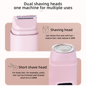 Da donna 2 in 1 doppio testa Bikini Trimmer IPX6 impermeabile a umido e asciutto uso corpo rasoio elettrico per la cura personale del viso apparecchi di bellezza - Product Image 4